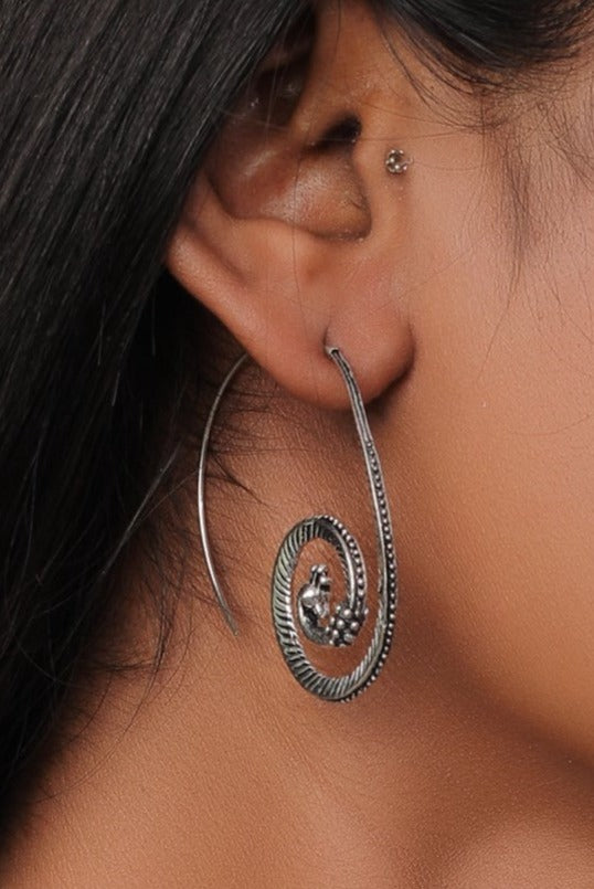 The Peacock Hoop Earrings