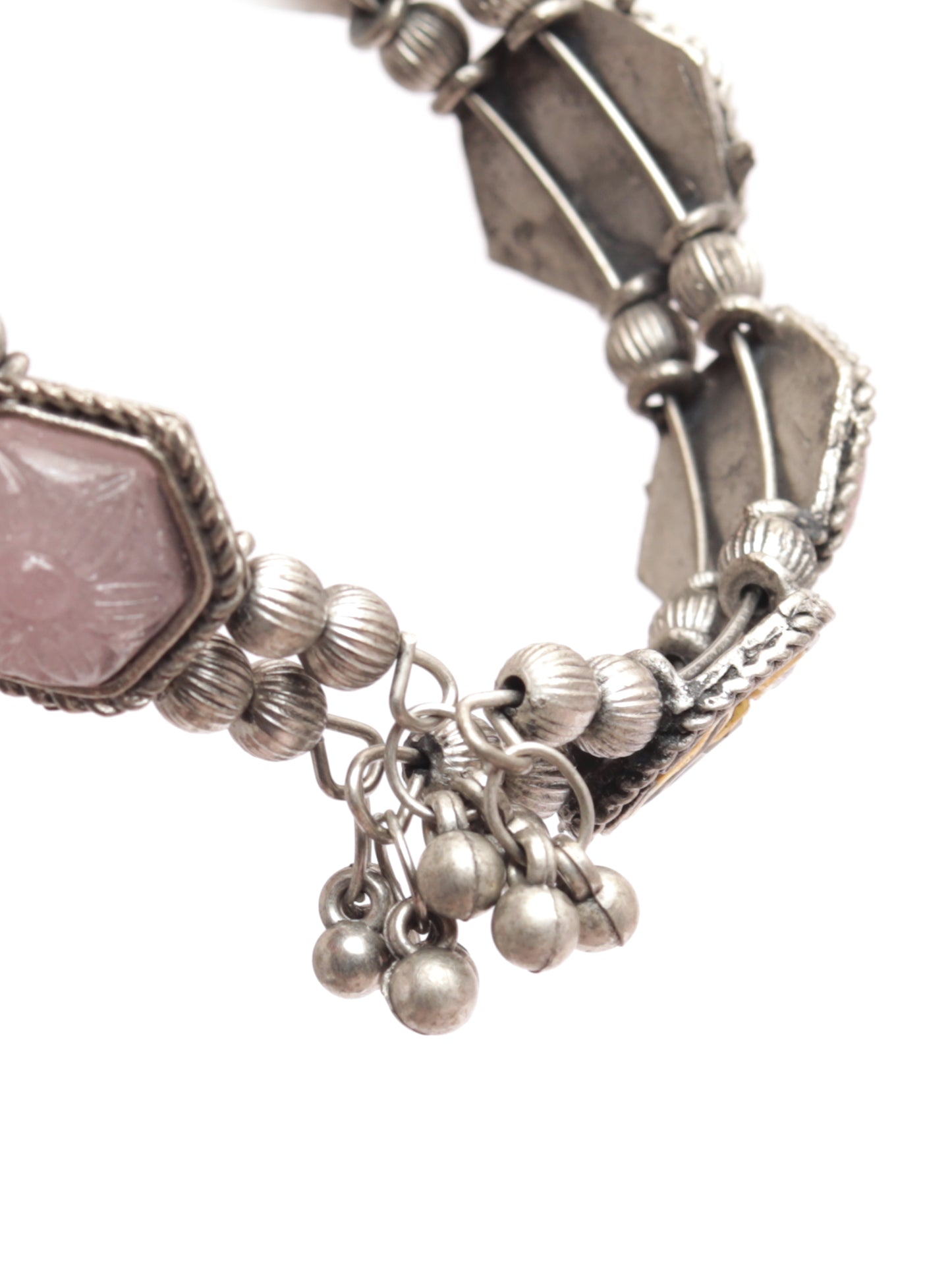The Sassy Kundan Biscuit Bracelet with Pink Stone