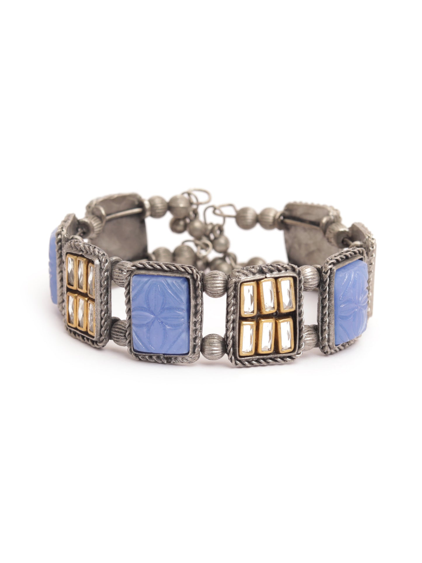 The Cookie Kundan Biscuit Bracelet with Blue Stone