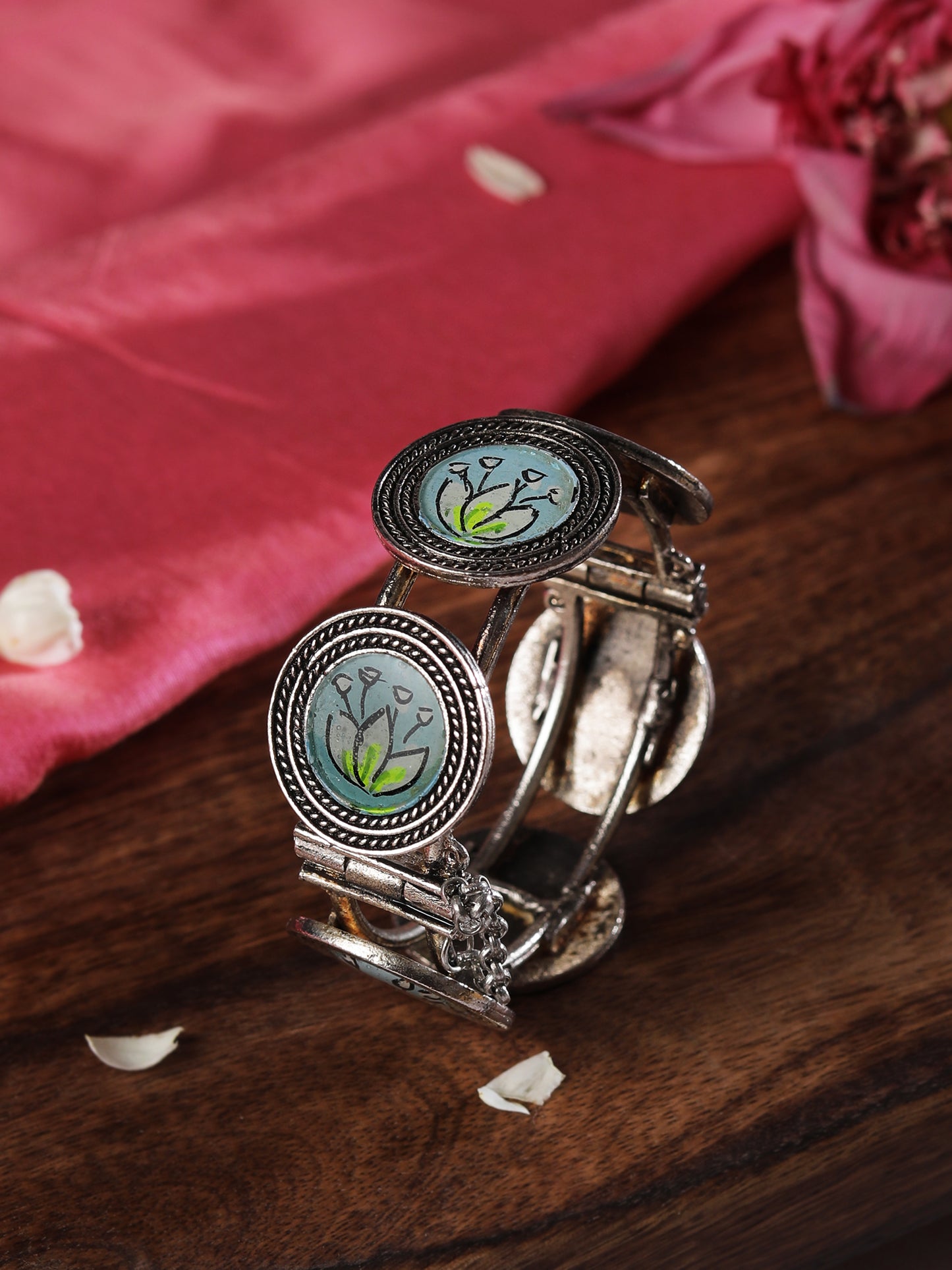 The Hand Painted Lotus in Wild Bracelet