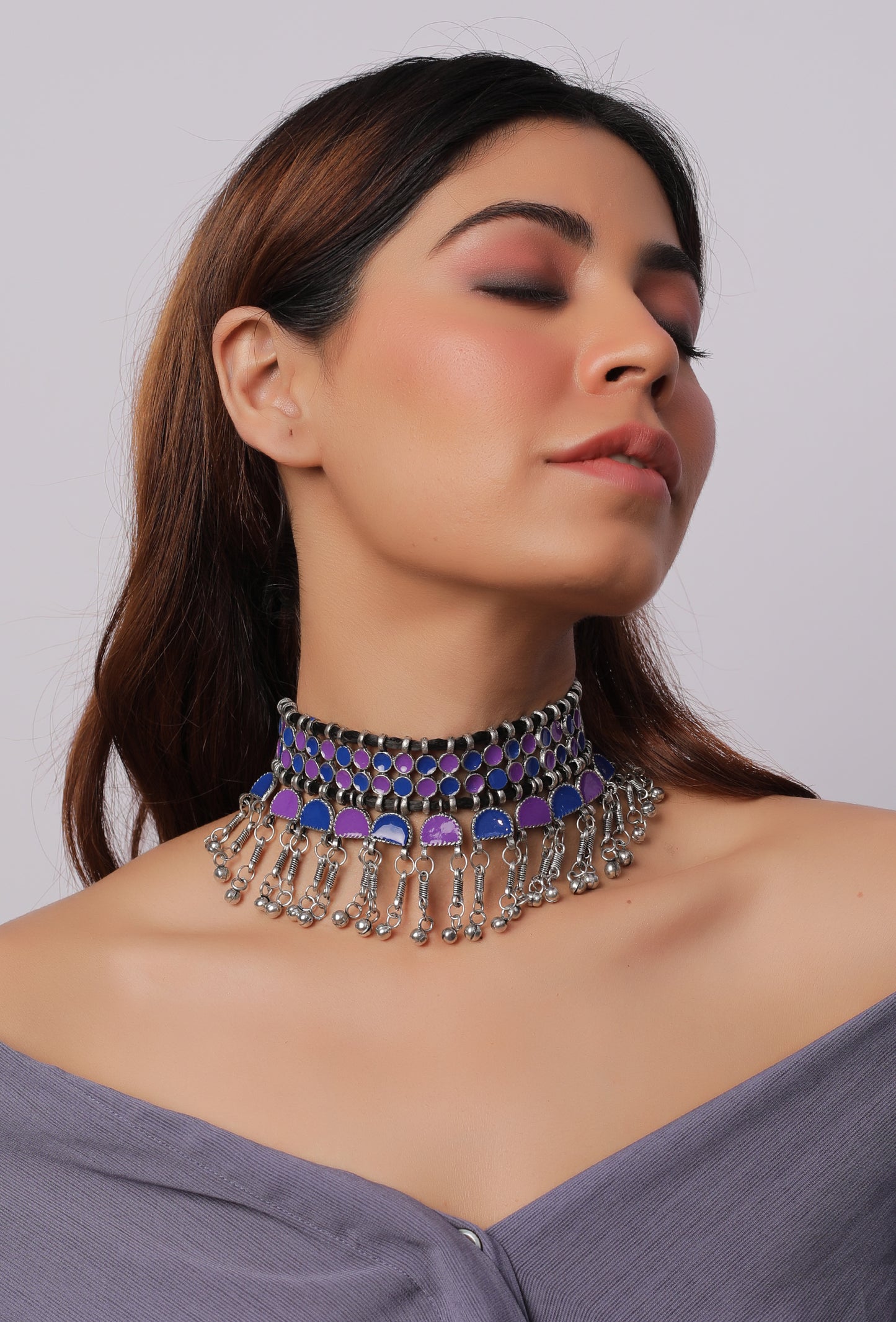 The Starry Constellation Choker in Blue & Purple