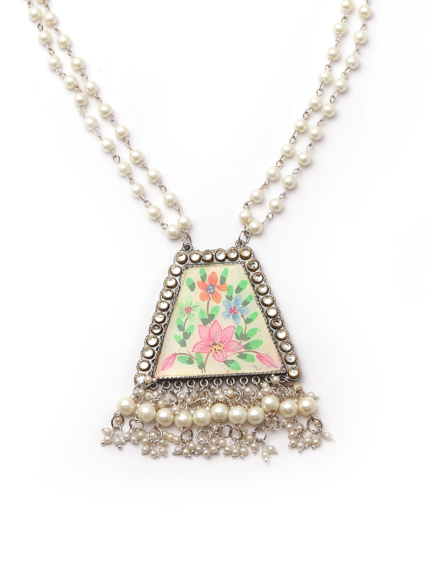 The Pearly Hand Painted Floriated Necklace