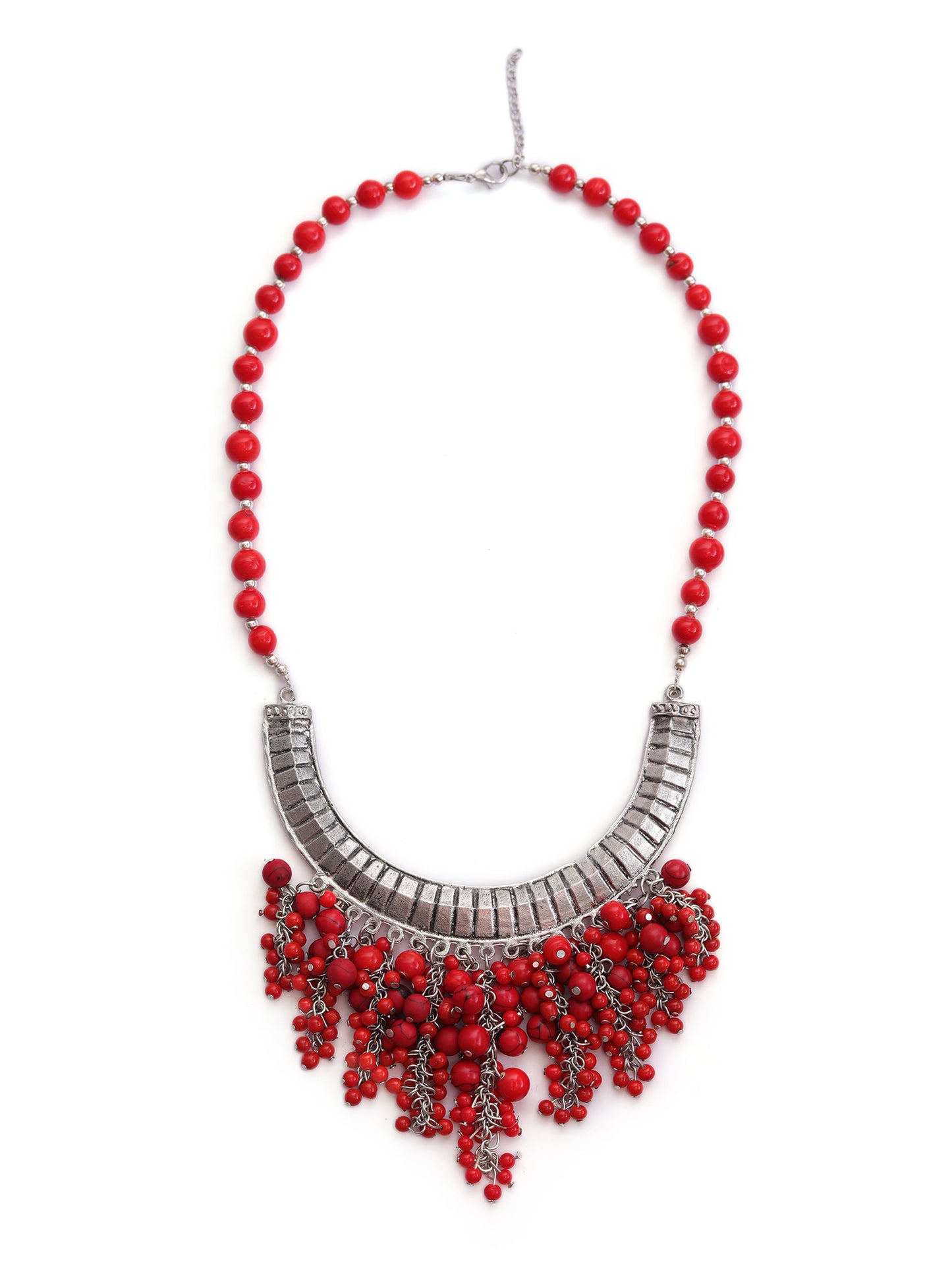 The Hasli Red Beaded Panicle Necklace