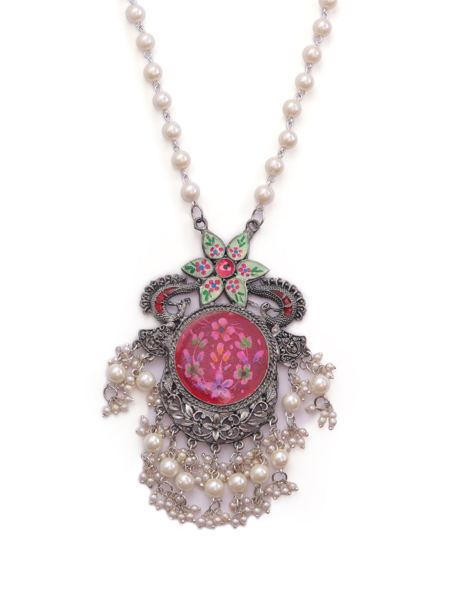 Handpainted Alpona Pearl Necklace