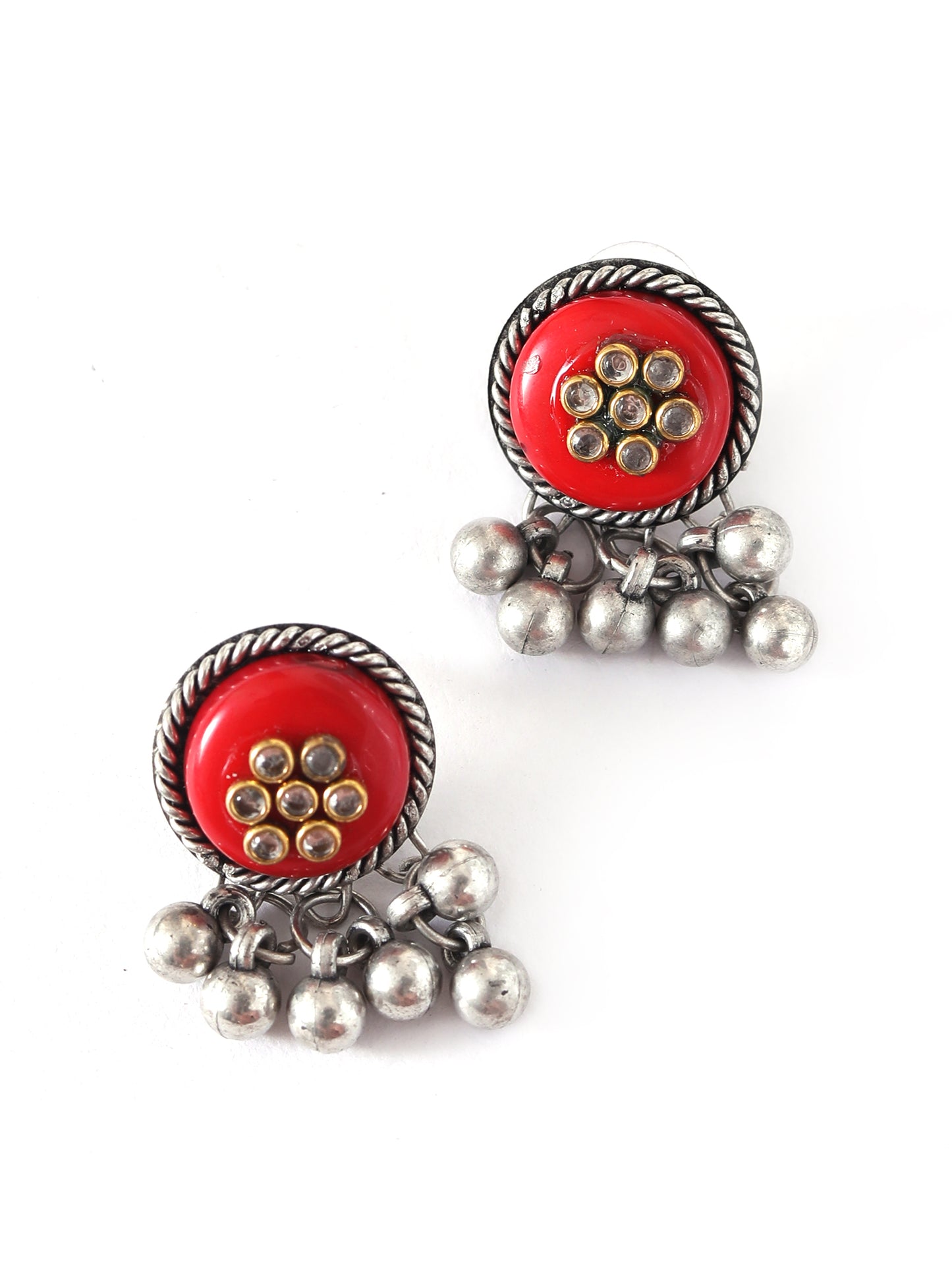 The Treasure Globe Necklace Set in Red Stone