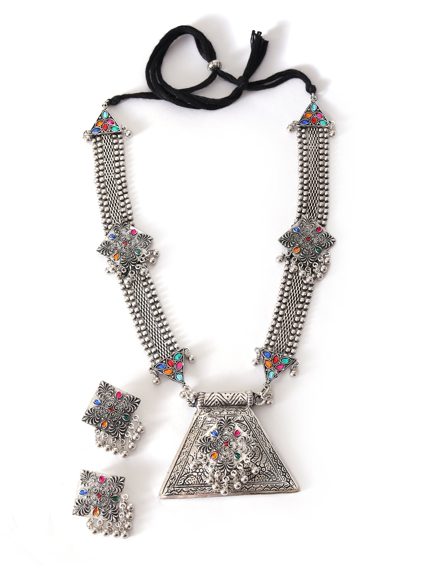 The Gorgeous Fetters Necklace Set with Multicolor Stone