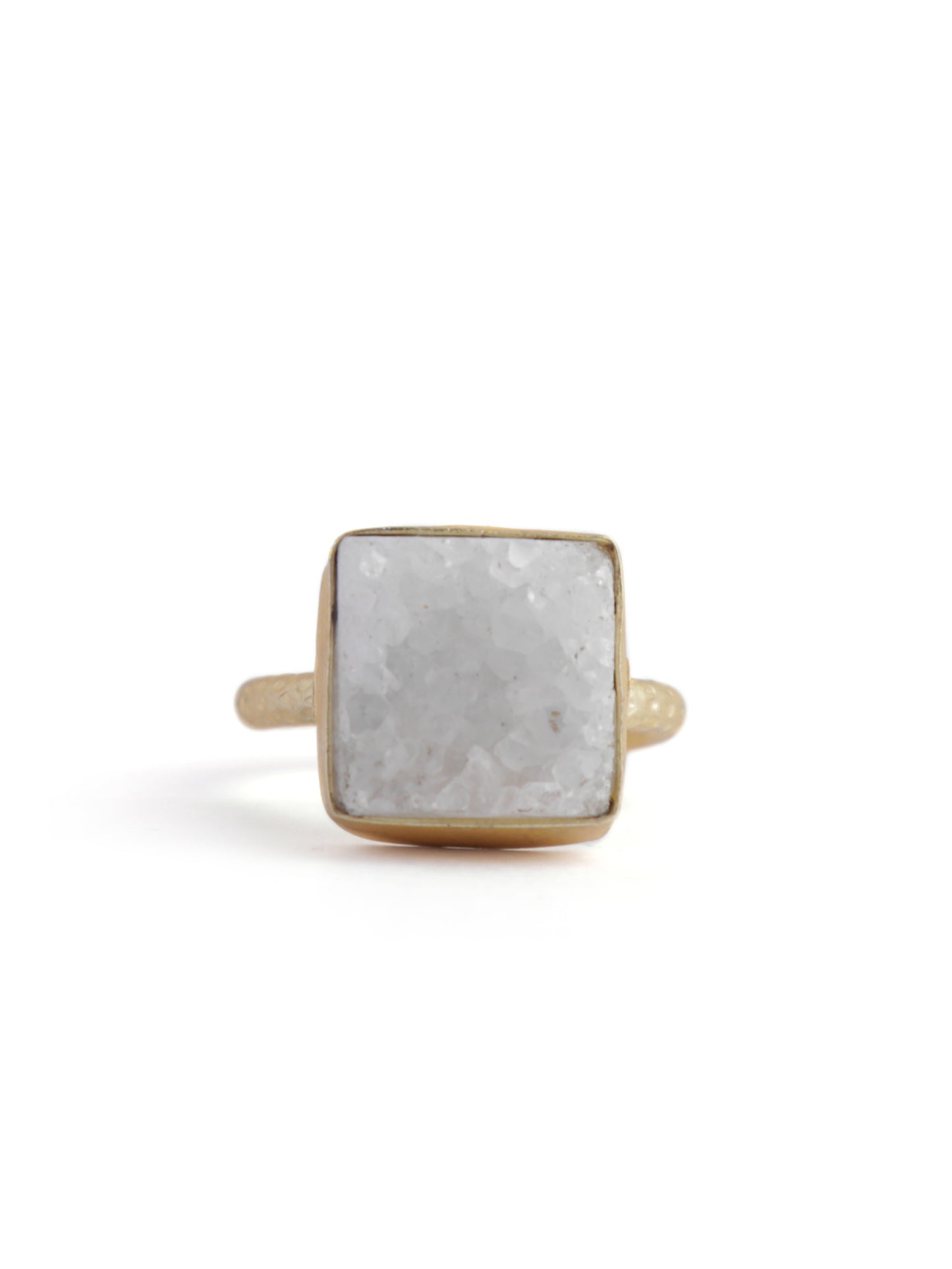 The White Agate Druzy Ring