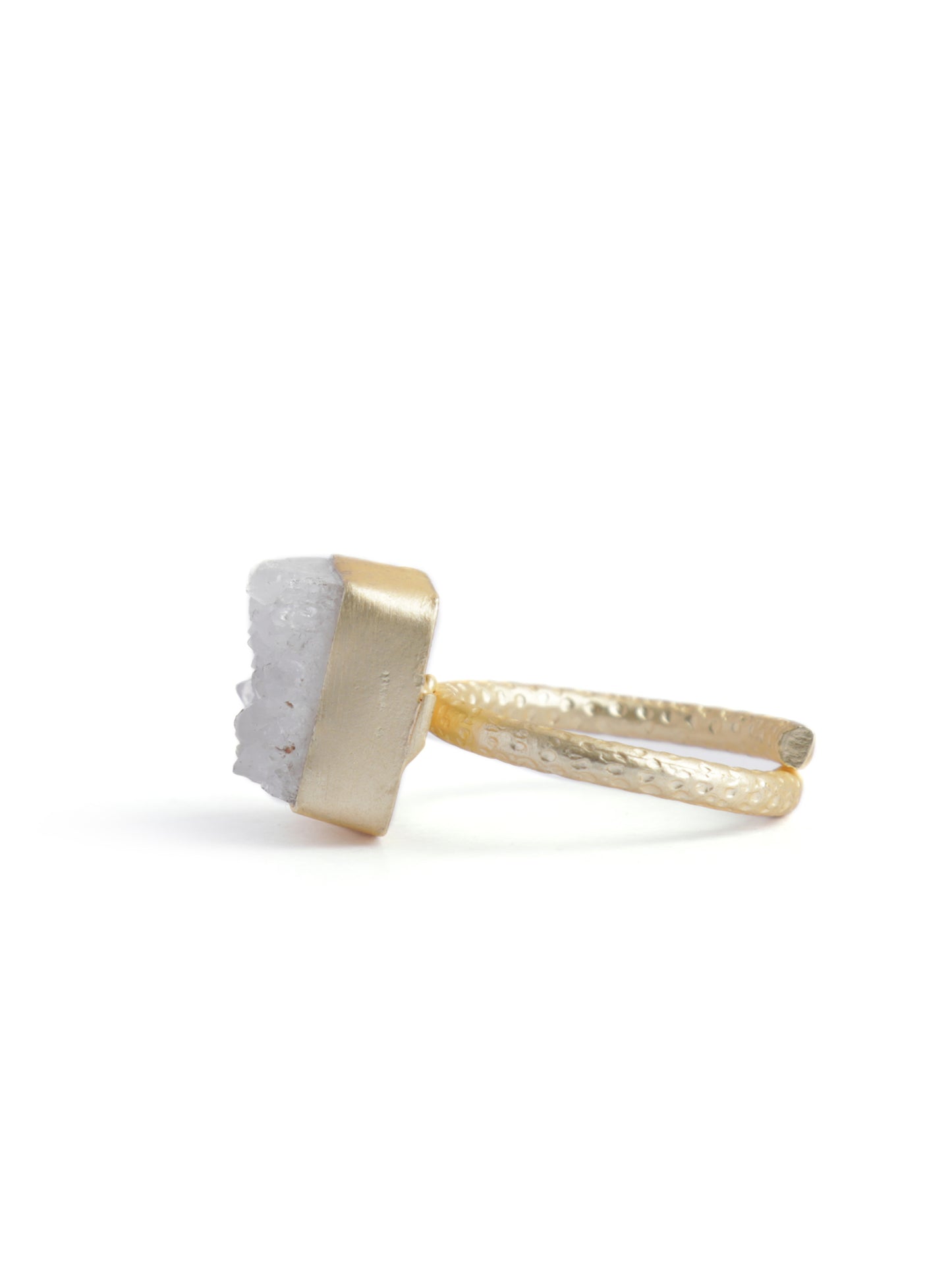 The White Agate Druzy Ring
