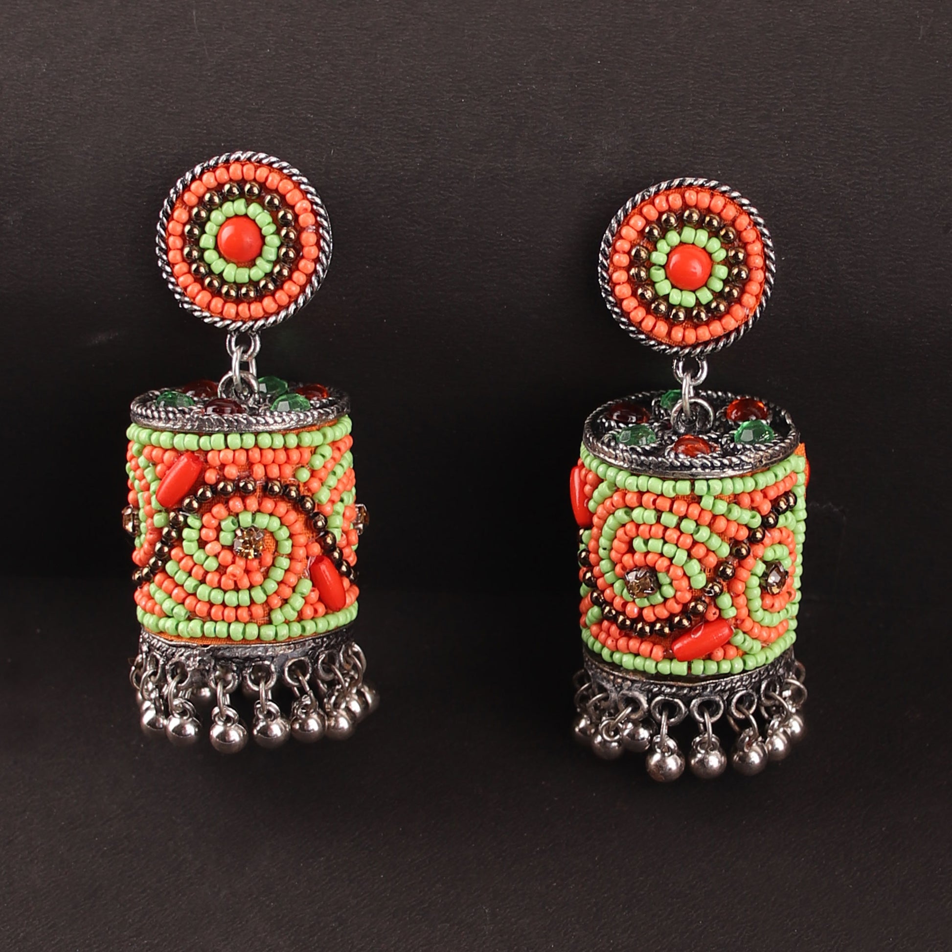 Earrings,The Sea Bed Earrings in Orange and Green - Cippele Multi Store