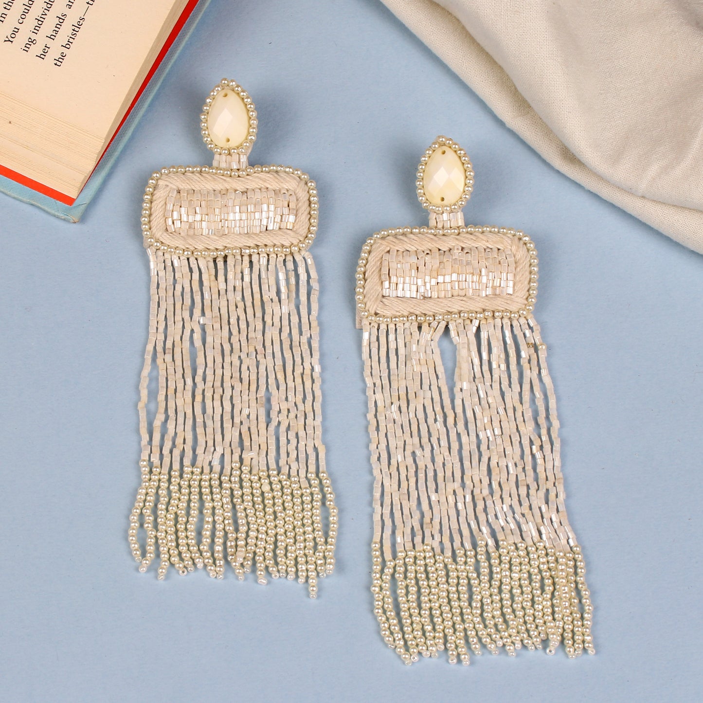 The Jelly Frills Beaded Earrings in White