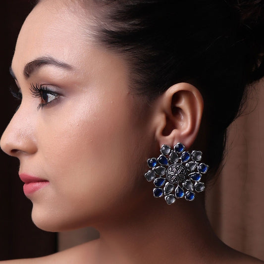 Earrings,The Pearl Hive Studs in Blue - Cippele Multi Store