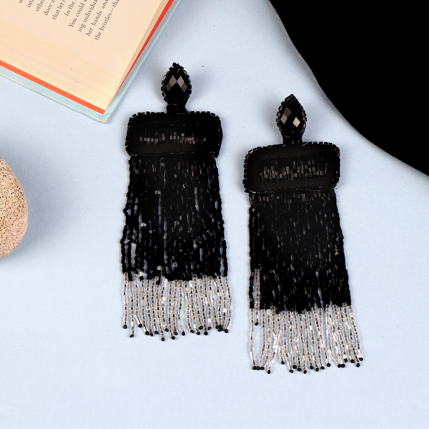 The Jelly Frills Beaded Earrings in Shades of Black