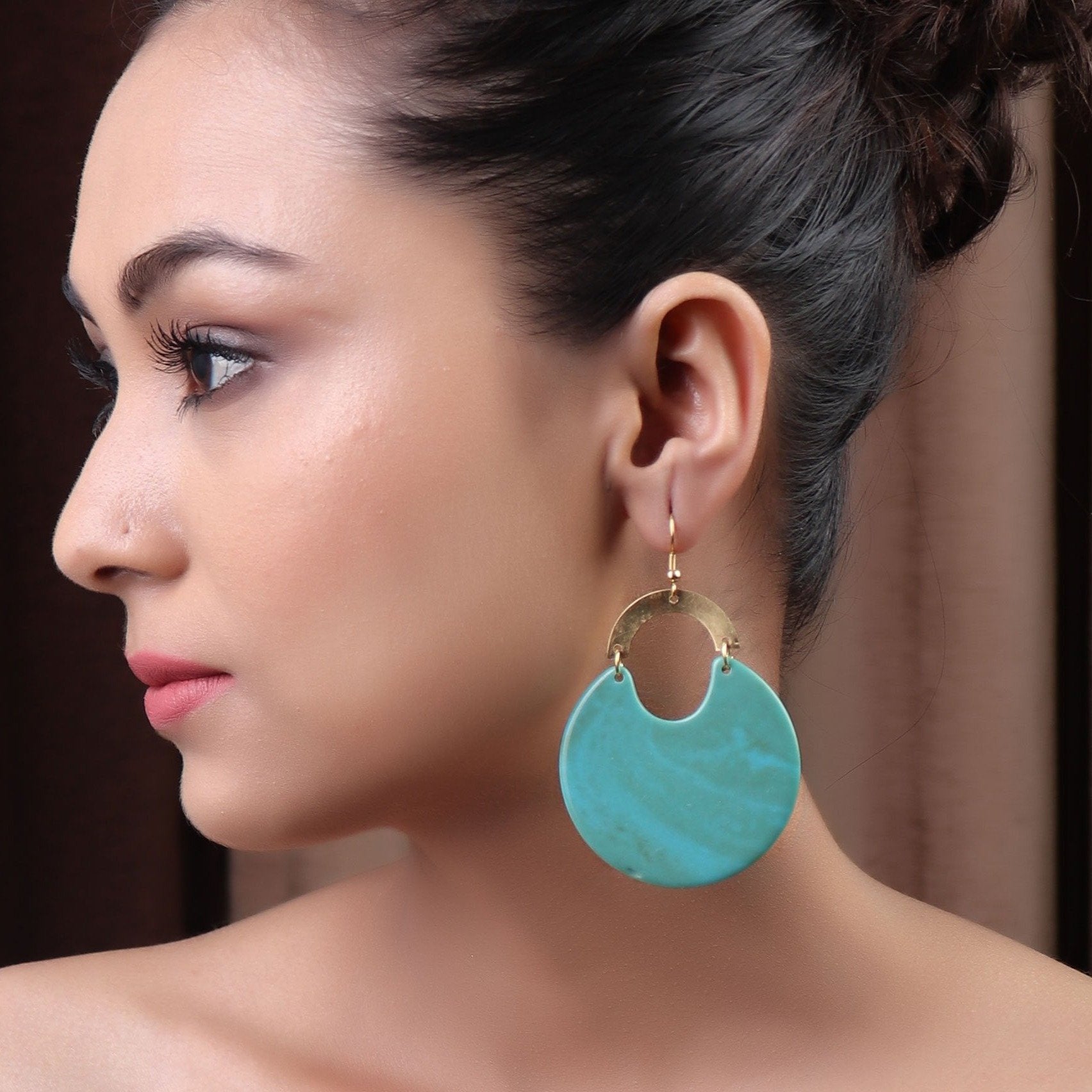 Earrings,The Moon Crescendo Earring in Green - Cippele Multi Store