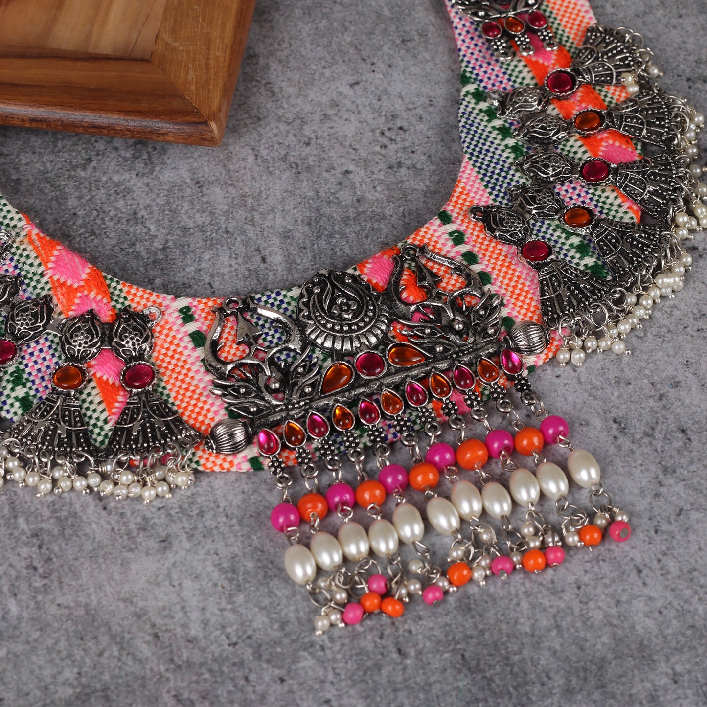 The Maharani Haar in Pink & Orange