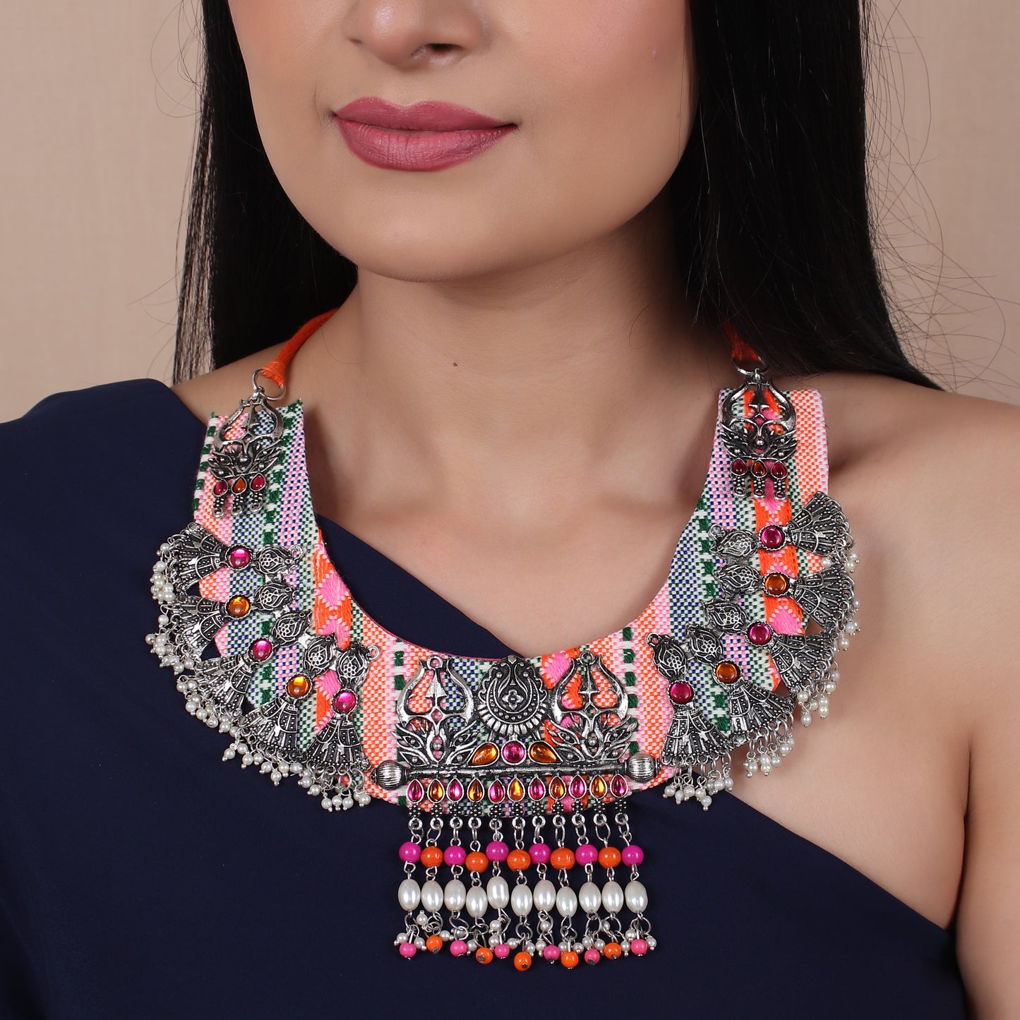 The Maharani Haar in Pink & Orange