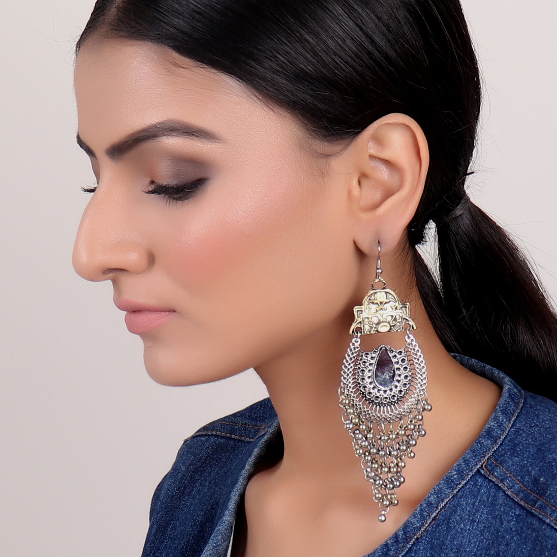 Earrings,Oval Affair Long Earring - Cippele Multi Store