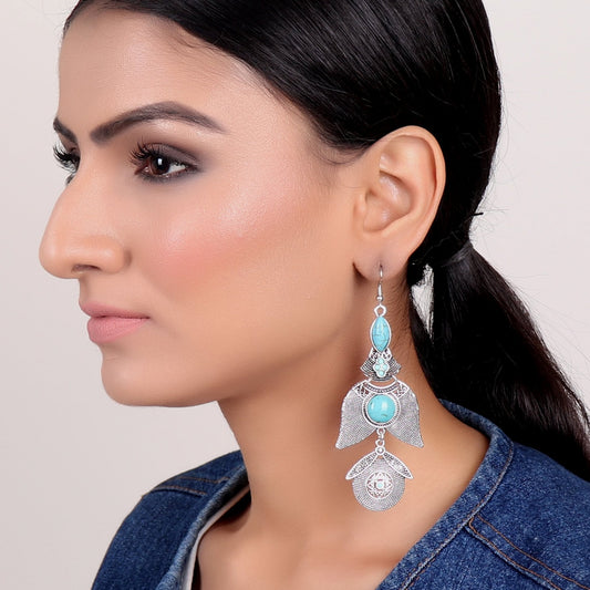 Earrings,Light Blue Stone Earrings - Cippele Multi Store