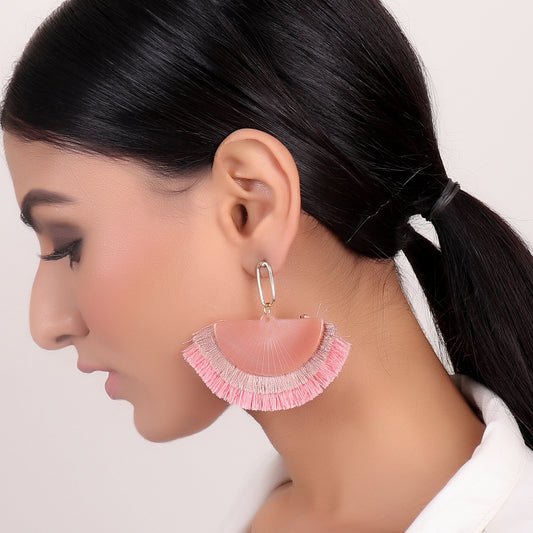 Earrings,Pastel Pink Tassel Earrings - Cippele Multi Store