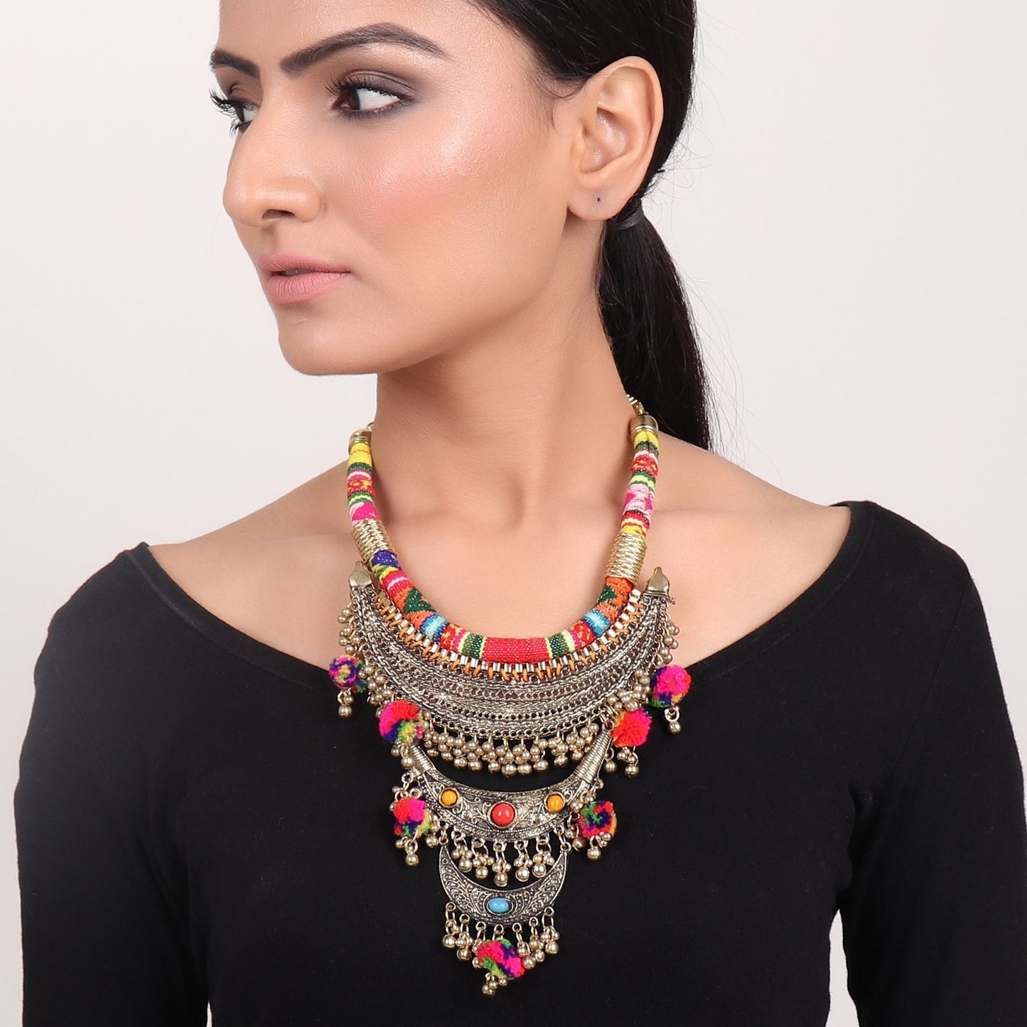 Necklace,Boho Statement Necklace in Golden - Cippele Multi Store