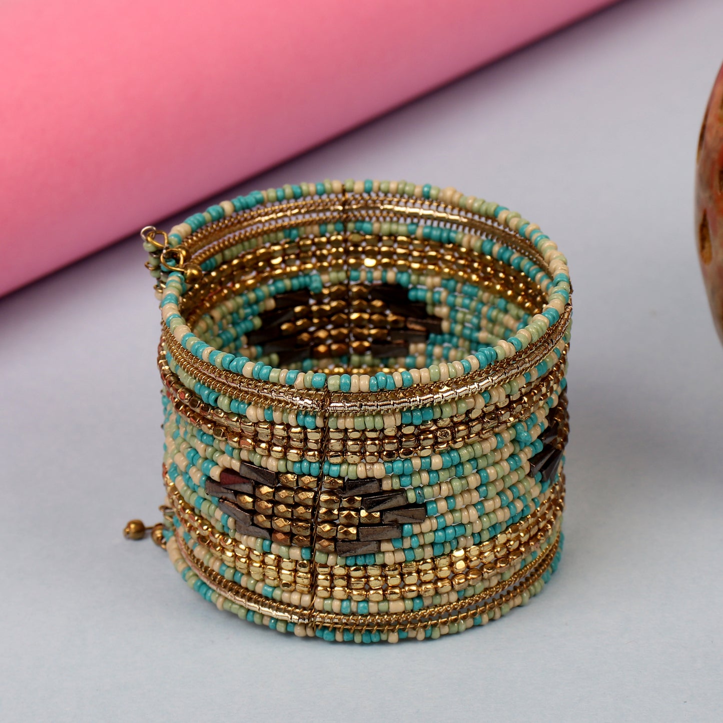 The Vivid Glowing Bangle in Shades of Green