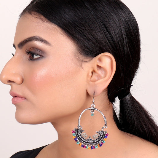 Earrings,Afghan Inspiration Baali with multicolored beads - Cippele Multi Store