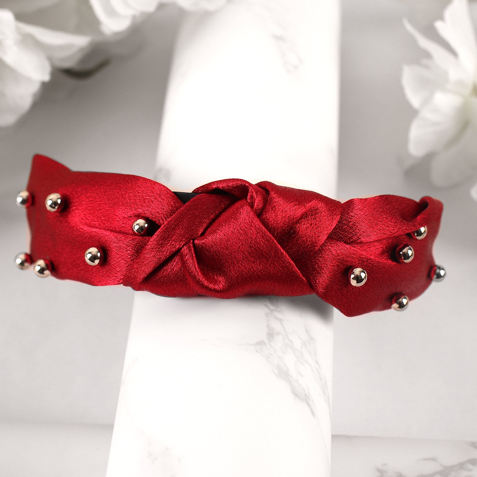 HairBand,The Hair Flair Satin Hair Band in Red - Cippele Multi Store