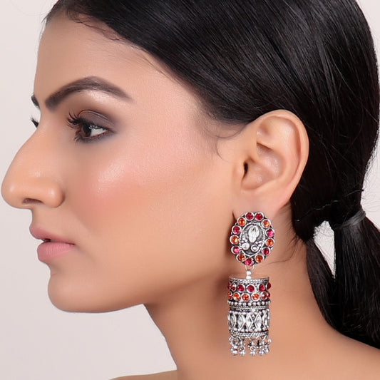 Earrings,New Designer Earrings in Pink and Orange - Cippele Multi Store
