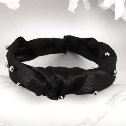 HairBand,The Hair Flair Satin Hair Band in Black - Cippele Multi Store