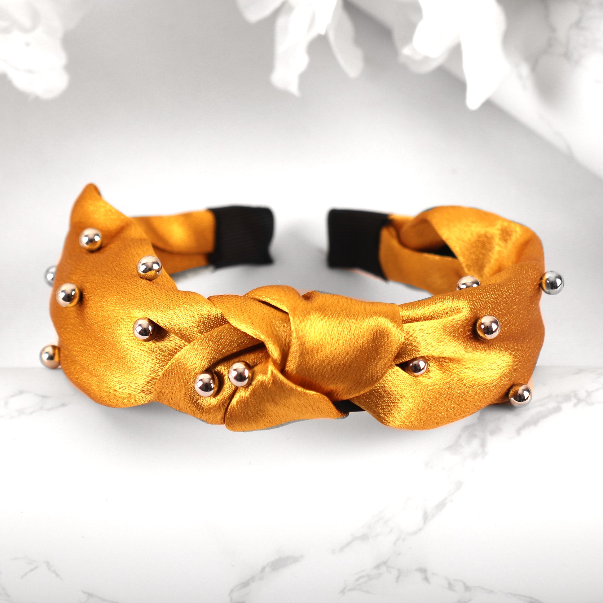HairBand,The Hair Flair Satin Hair Band in Yellow - Cippele Multi Store