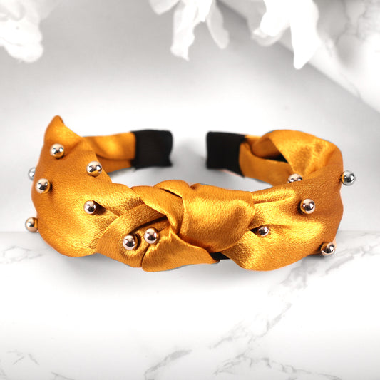 HairBand,The Hair Flair Satin Hair Band in Yellow - Cippele Multi Store
