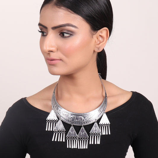 Necklace,Hasli Necklace with Triangular Trinkets - Cippele Multi Store