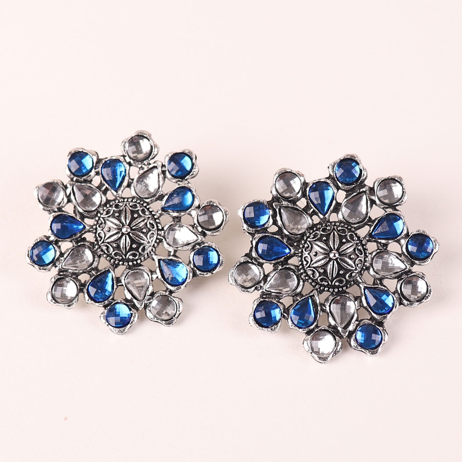 Earrings,The Pearl Hive Studs in Blue - Cippele Multi Store