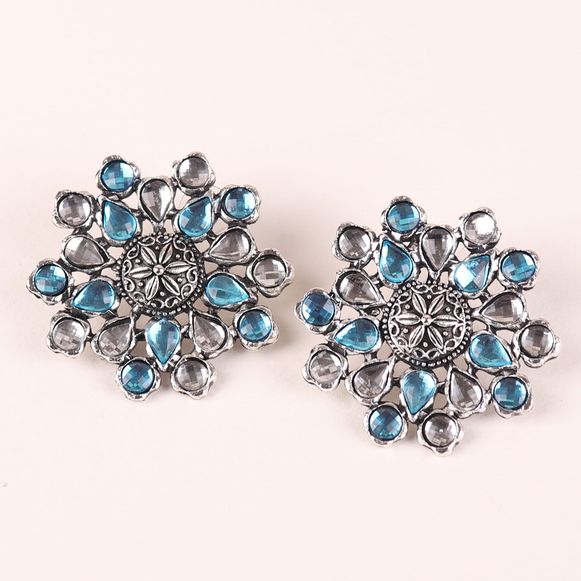 Earrings,The Pearl Hive Studs in Turquoise Blue - Cippele Multi Store