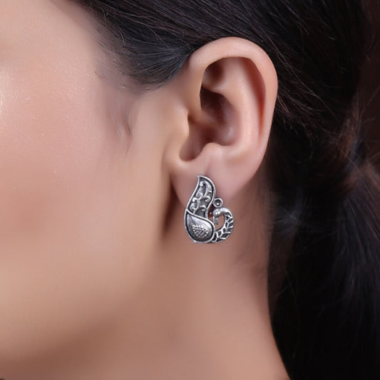 Earrings,The Mayur Silver Look Alike Stud - Cippele Multi Store