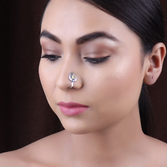 Nose Pin,Traditional Nose Pin in Dual Tone - Cippele Multi Store