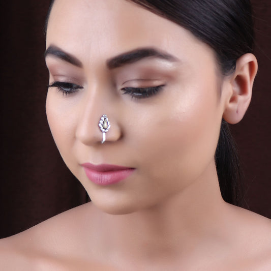 Nose Pin,Leaf Nose Pin in Dual Tone - Cippele Multi Store