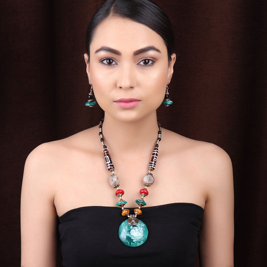 Necklace Set,The Celestial Necklace Set in Green - Cippele Multi Store