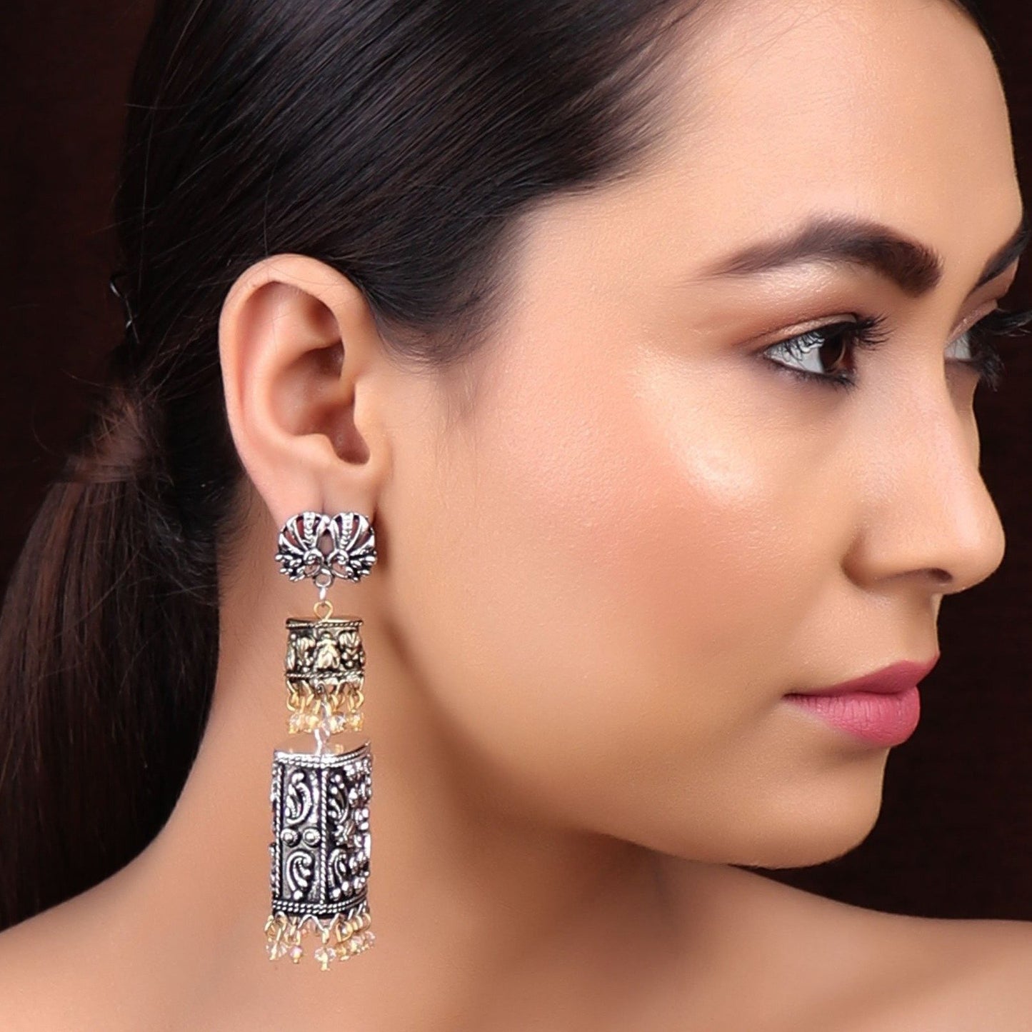 Earrings,The spirited Peacock Pair Earring in Transparent Beads - Cippele Multi Store