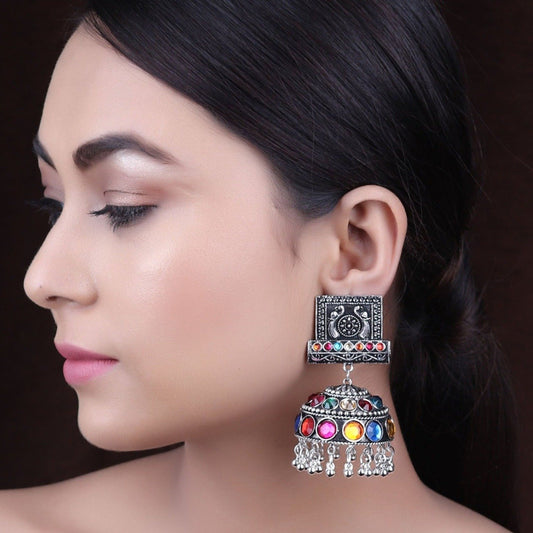 Earrings,The Farbella Jhoomer Earrings in Multicolor - Cippele Multi Store