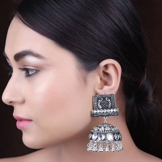 Earrings,The Farbella Jhoomer Earrings in White - Cippele Multi Store