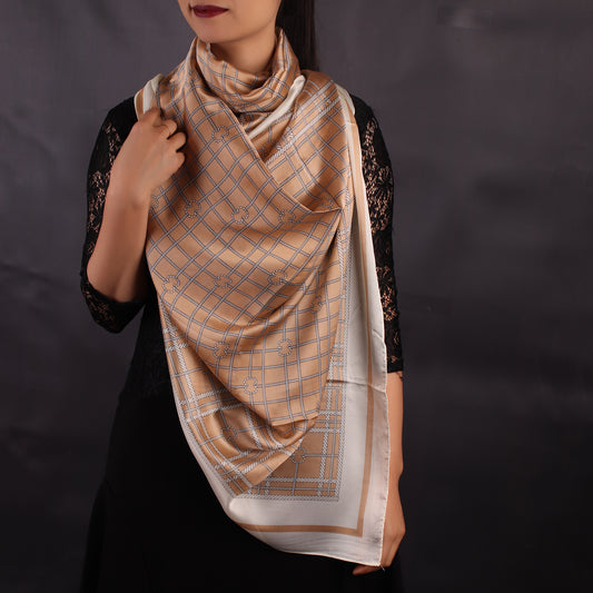 Light Brown Chequered Stole
