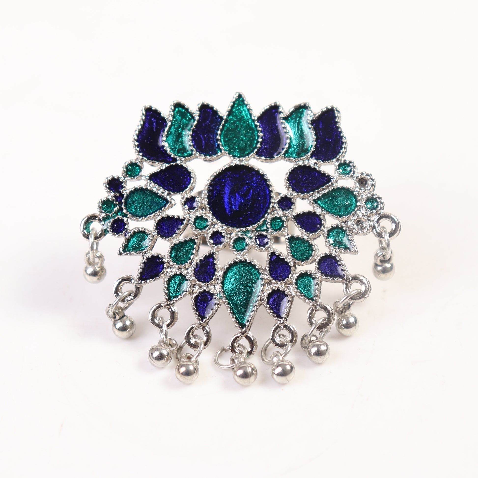 Ring,One-of-a-kind traditional Meenakari Ring - Cippele Multi Store