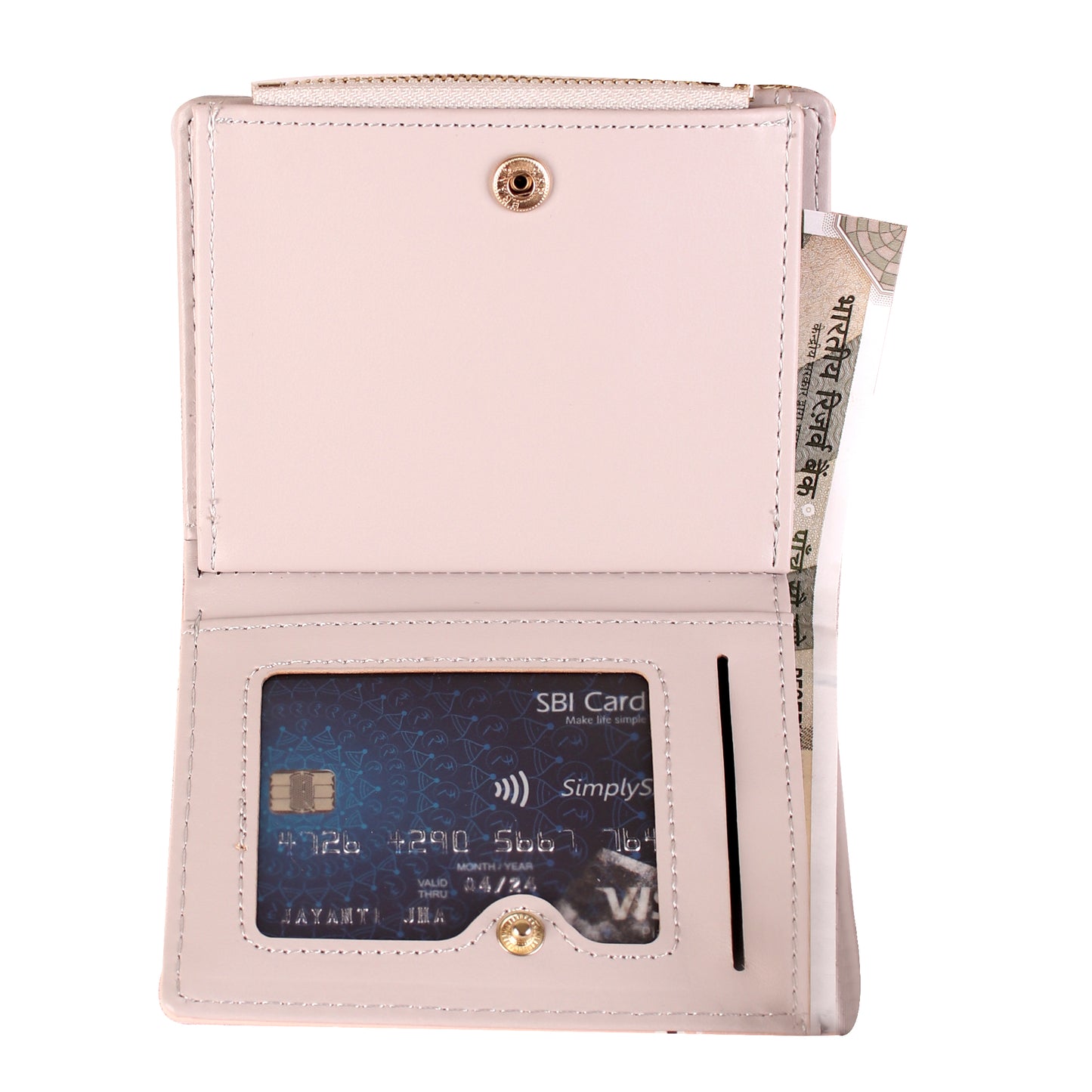 Feel Happy Wallet in Light Grey