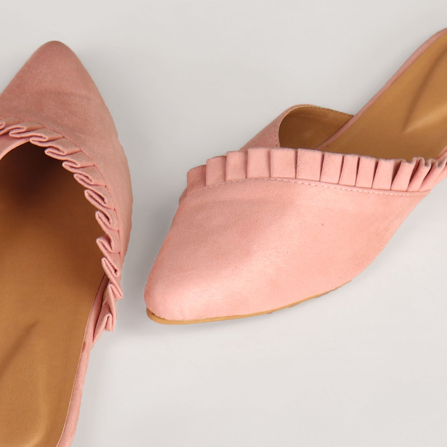 Foot Wear,The Suede Foliate Mule in Baby Pink - Cippele Multi Store