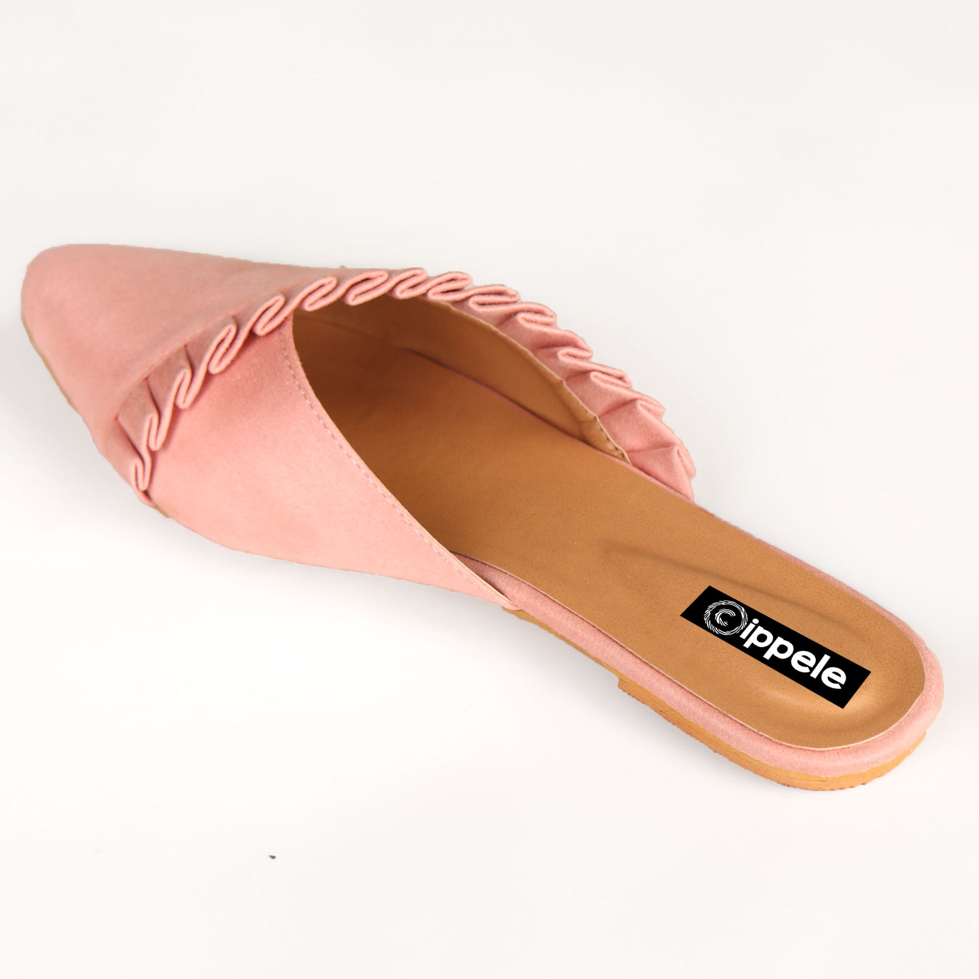 Foot Wear,The Suede Foliate Mule in Baby Pink - Cippele Multi Store