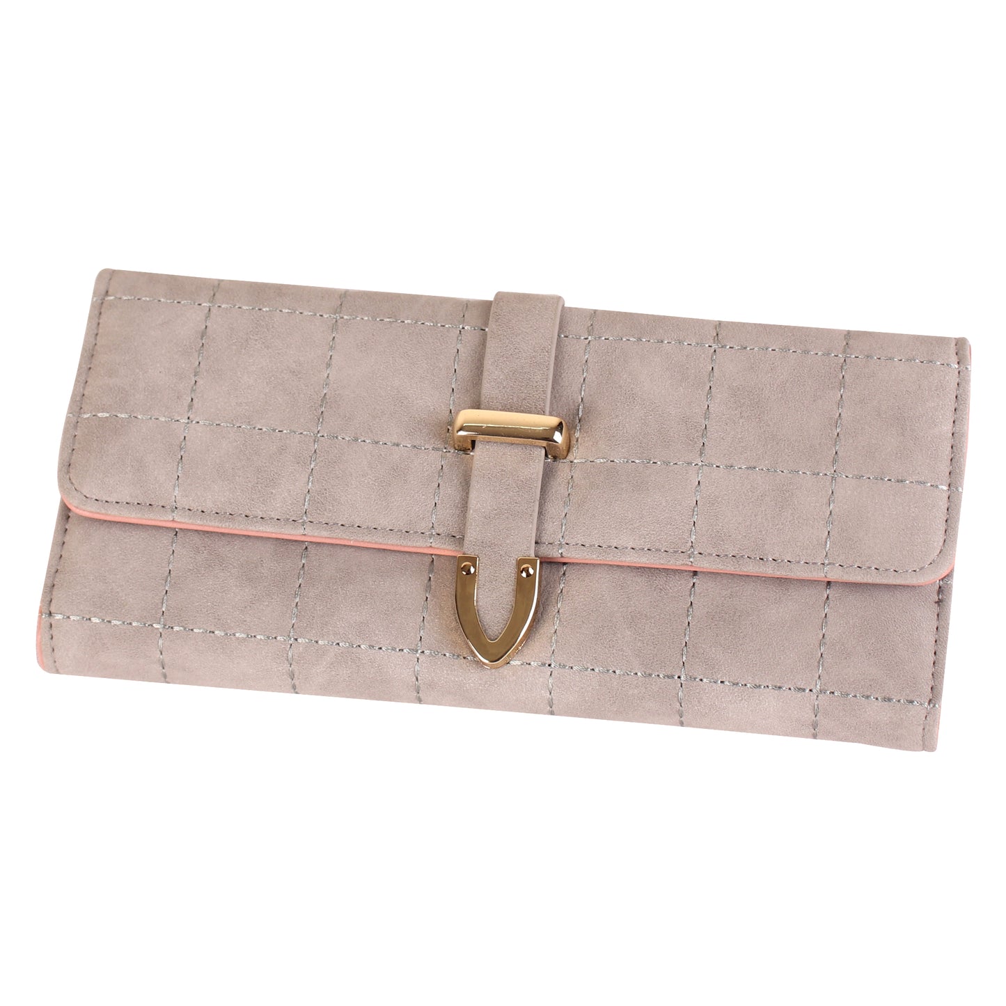 The Boxy Clamped Wallet in Light Grey