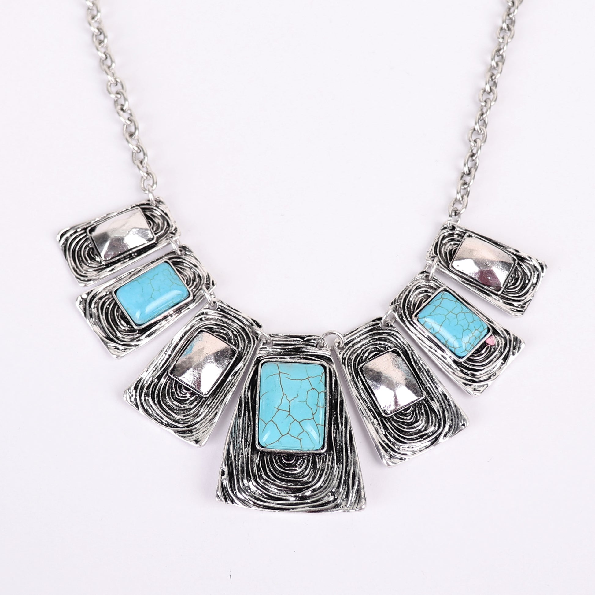 Necklace Set,High Fashion Metal Necklace Set in Blue - Cippele Multi Store