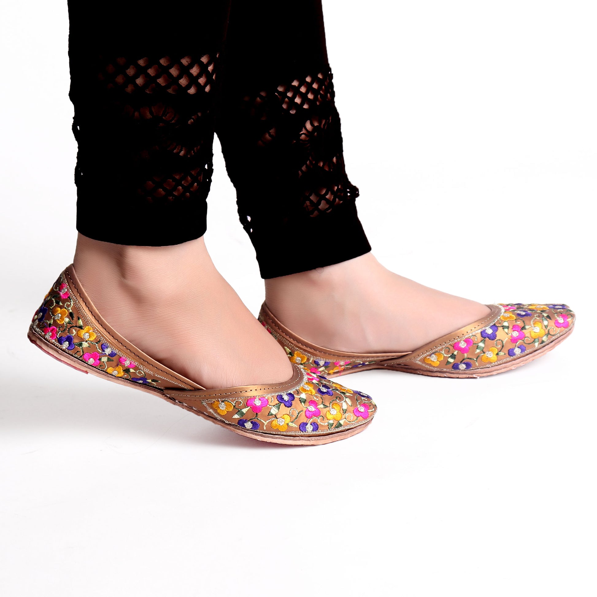 Foot Wear,Floral Magic Phulkari Punjabi  Jutti - Cippele Multi Store