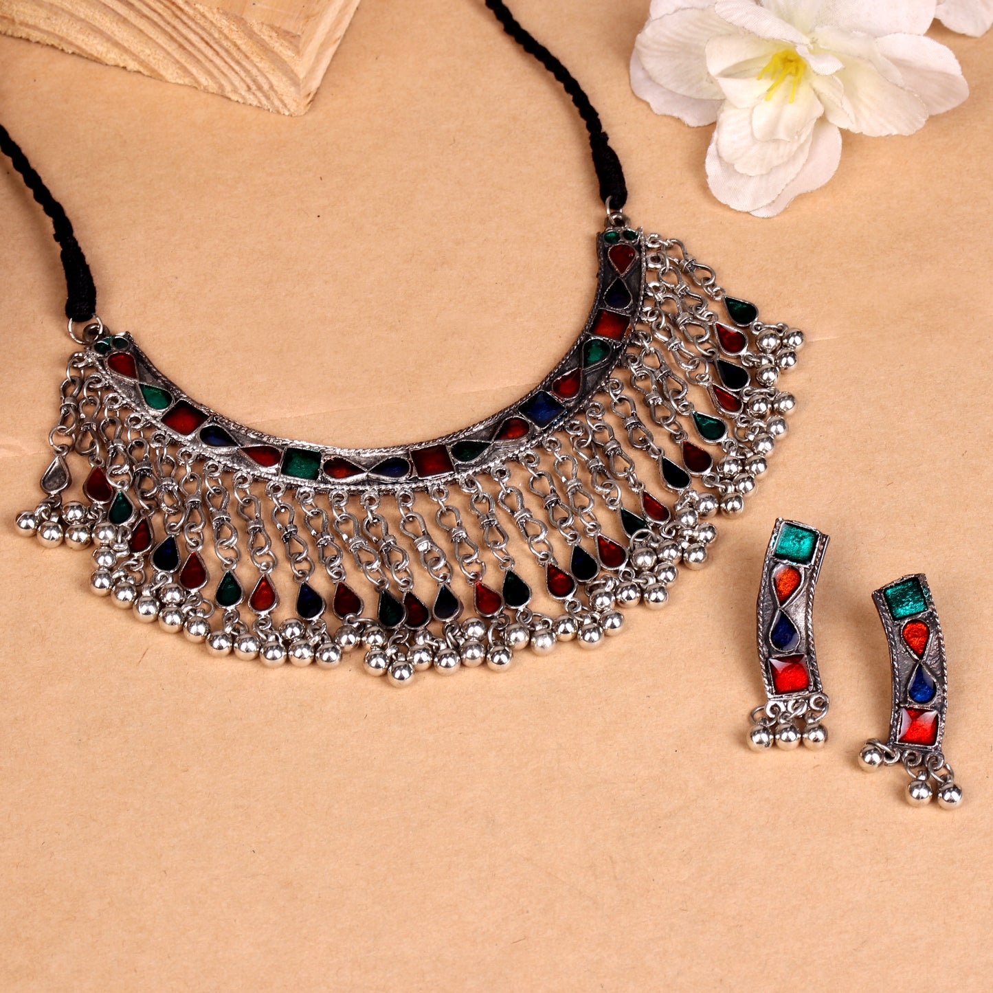 Multi-Colored Meenakari Necklace Set