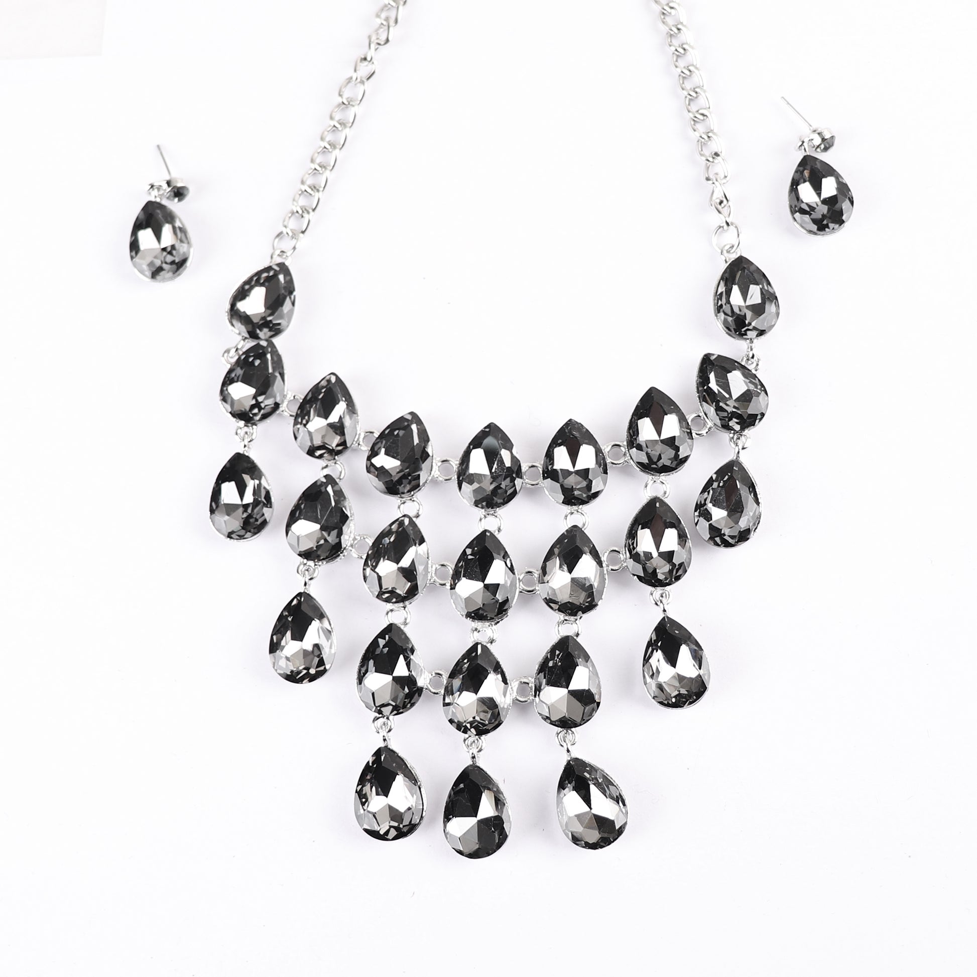 Necklace Set,Tear Drop Magic Necklace Set in Grey - Cippele Multi Store